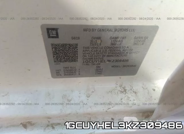 1GCUYHEL3KZ309486 фото 10