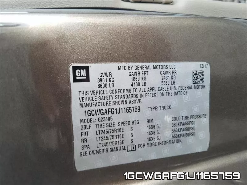 1GCWGAFG1J1165759 фото 2