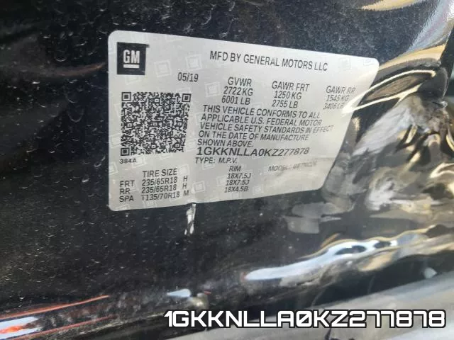 1GKKNLLA0KZ277878 фото 2