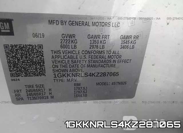 1GKKNRLS4KZ287065 фото 10