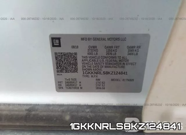 1GKKNRLS8KZ124841 фото 9