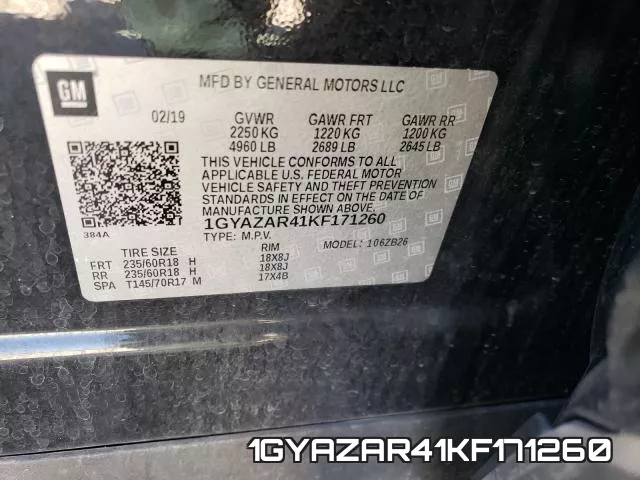 1GYAZAR41KF171260 фото 2