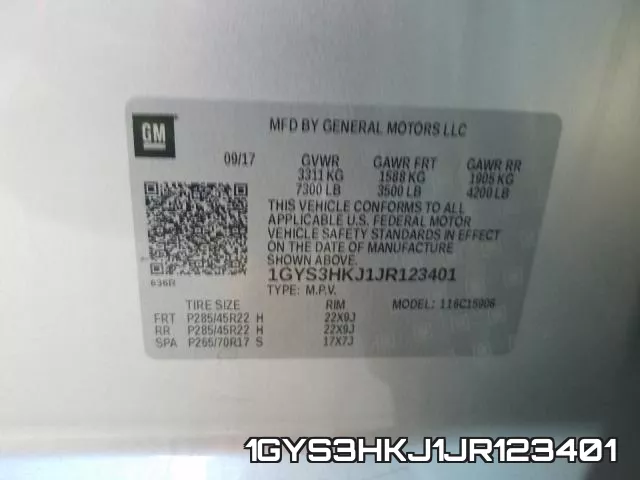 1GYS3HKJ1JR123401 фото 2