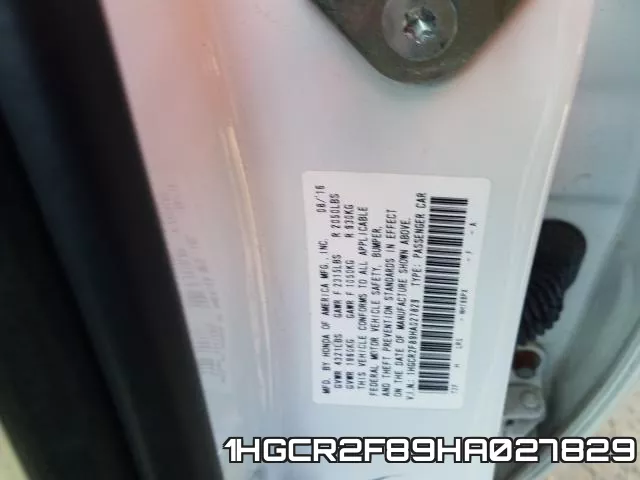 1HGCR2F89HA027829 фото 2