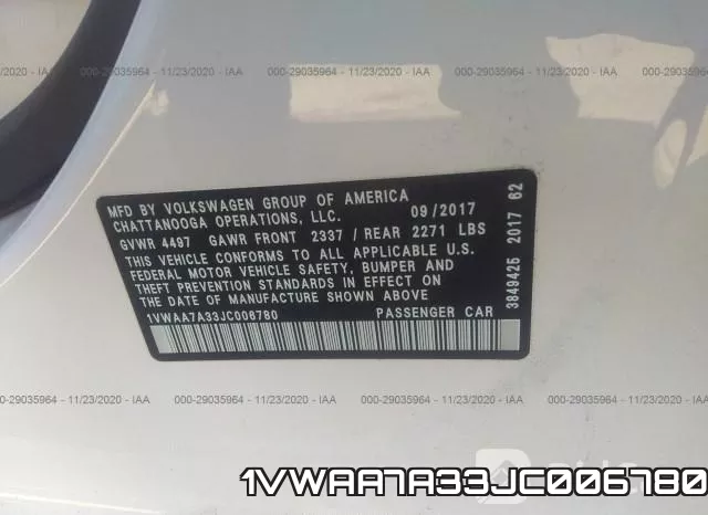 1VWAA7A33JC006780 фото 10
