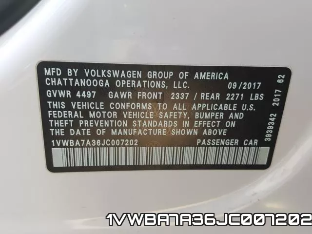 1VWBA7A36JC007202 фото 2