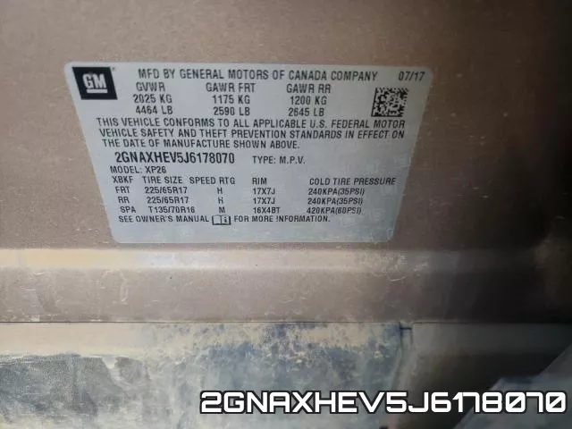 2GNAXHEV5J6178070 фото 2