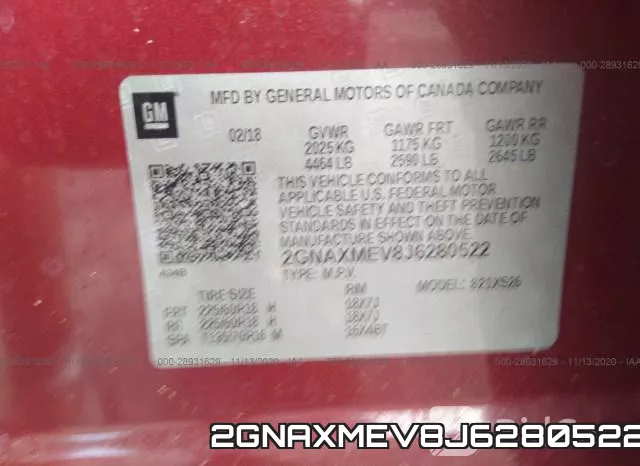 2GNAXMEV8J6280522 фото 10