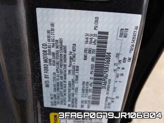 3FA6P0G79JR106804 фото 2