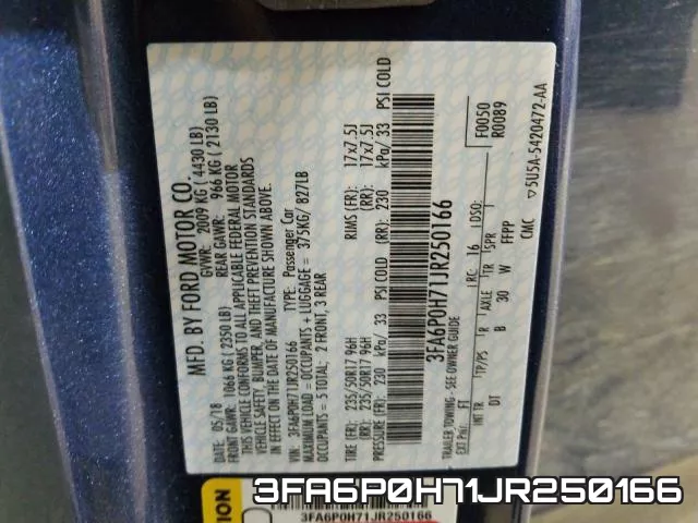 3FA6P0H71JR250166 фото 2