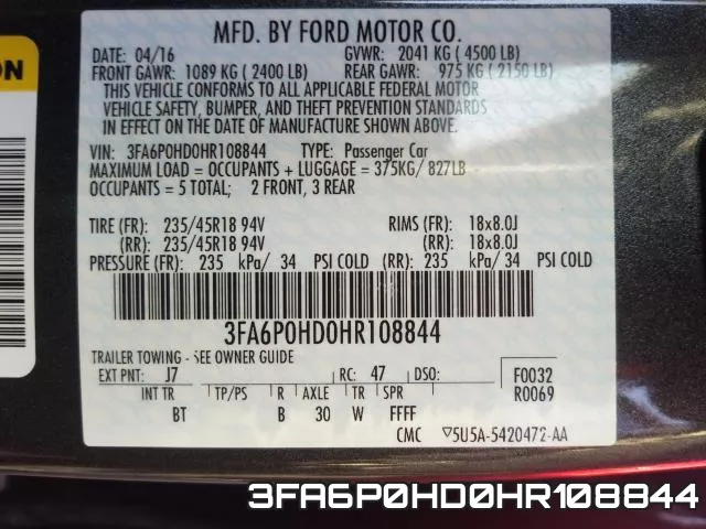3FA6P0HD0HR108844 фото 2