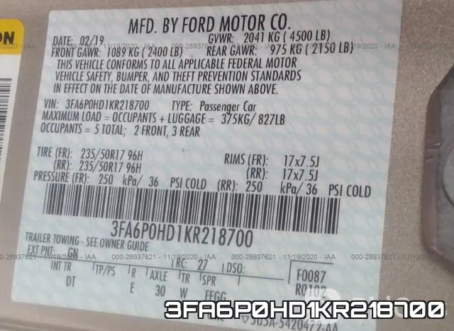 3FA6P0HD1KR218700 фото 10