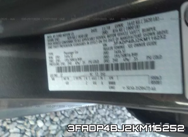 3FADP4BJ2KM116252 фото 10