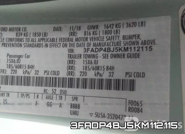 3FADP4BJ5KM112115 фото 10