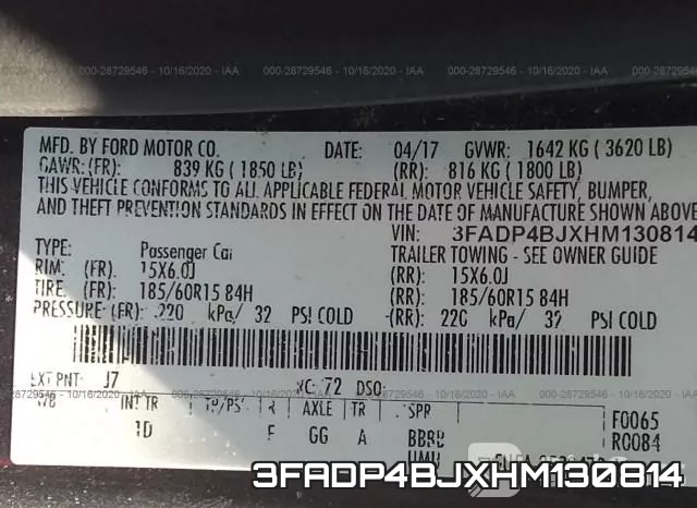 3FADP4BJXHM130814 фото 10