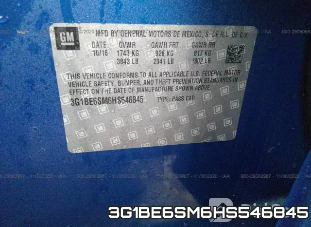 3G1BE6SM6HS546845 фото 9