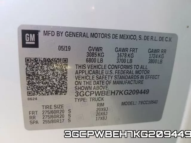 3GCPWBEH7KG209449 фото 2