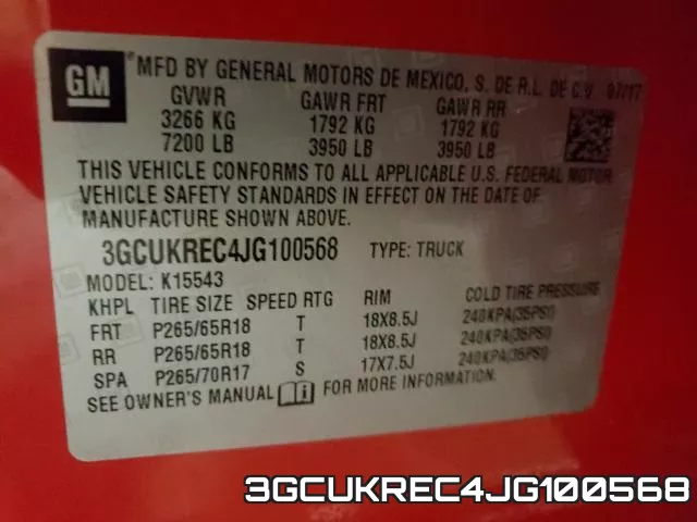 3GCUKREC4JG100568 фото 2