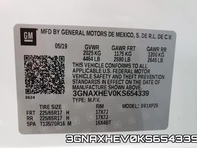 3GNAXHEV0KS654339 фото 2
