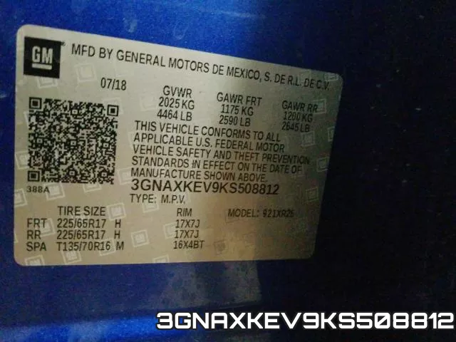 3GNAXKEV9KS508812 фото 2