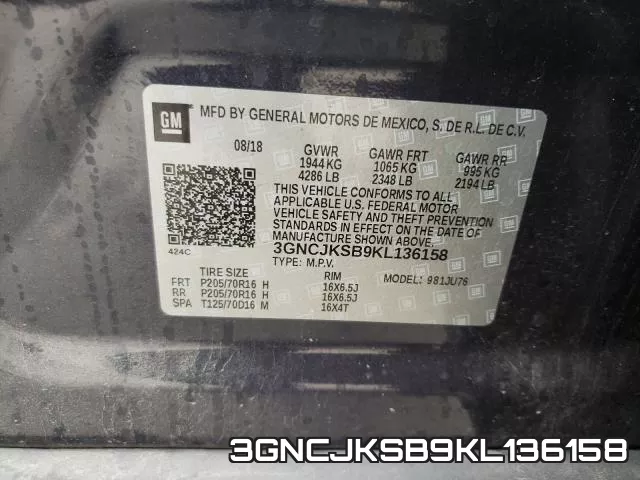 3GNCJKSB9KL136158 фото 2