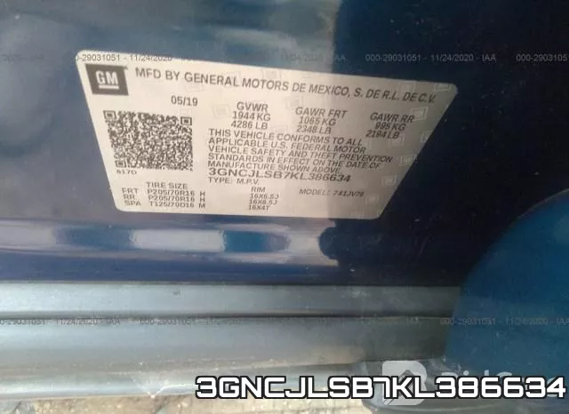 3GNCJLSB7KL386634 фото 10