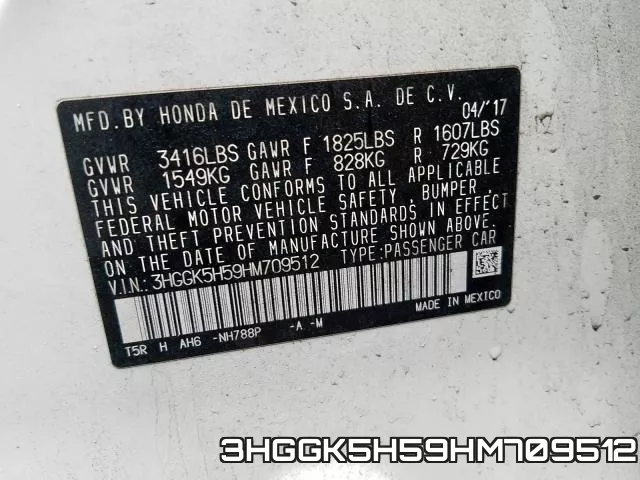 3HGGK5H59HM709512 фото 2
