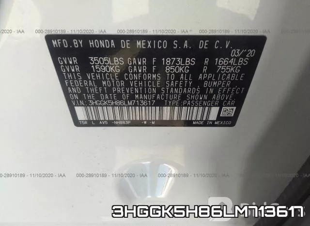 3HGGK5H86LM713617 фото 10
