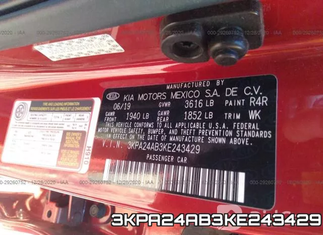 3KPA24AB3KE243429 фото 10