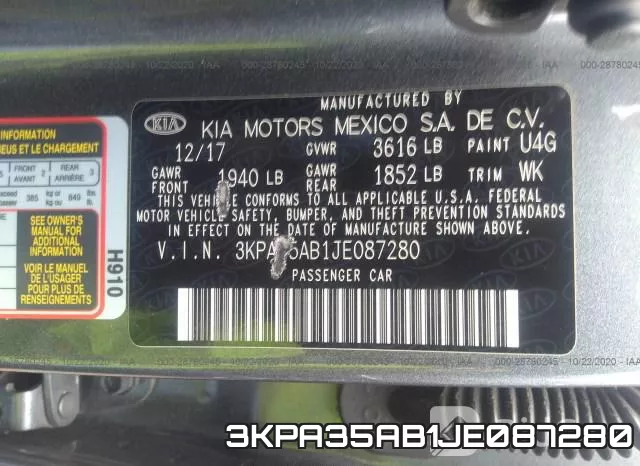 3KPA35AB1JE087280 фото 10
