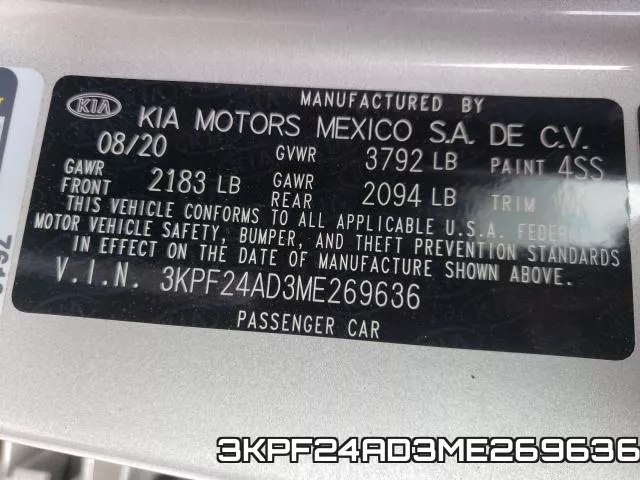 3KPF24AD3ME269636 фото 2