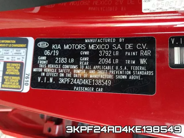 3KPF24AD4KE138549 фото 2