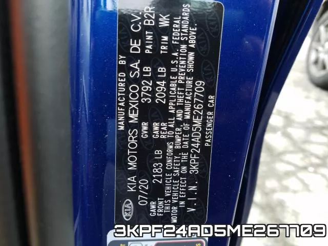 3KPF24AD5ME267709 фото 2