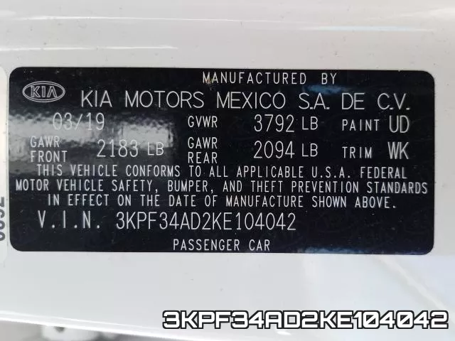 3KPF34AD2KE104042 фото 2