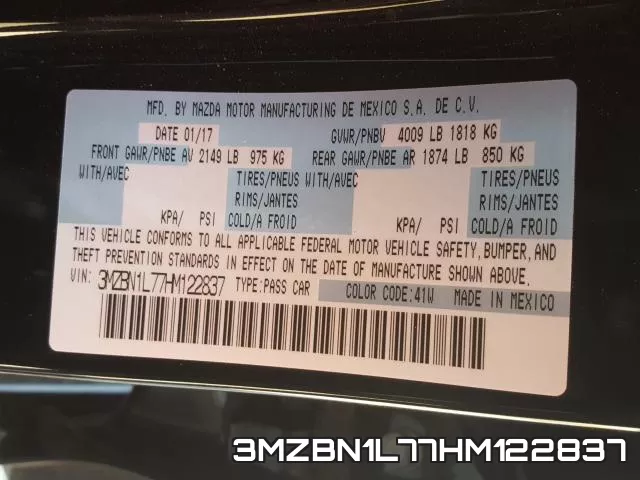 3MZBN1L77HM122837 фото 2
