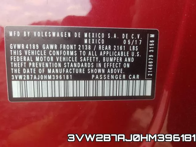 3VW2B7AJ0HM396181 фото 2