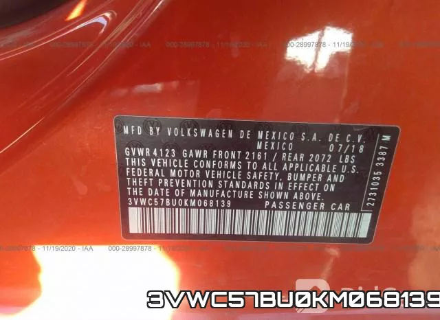 3VWC57BU0KM068139 фото 7