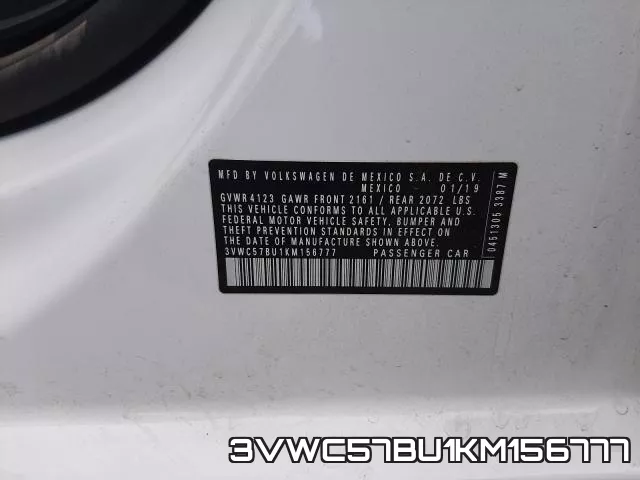 3VWC57BU1KM156777 фото 2