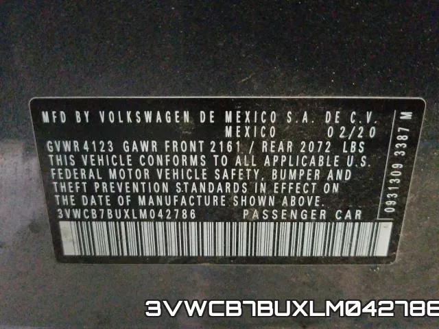 3VWCB7BUXLM042786 фото 2