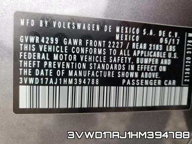 3VWD17AJ1HM394788 фото 2