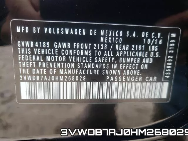 3VWDB7AJ0HM268029 фото 2