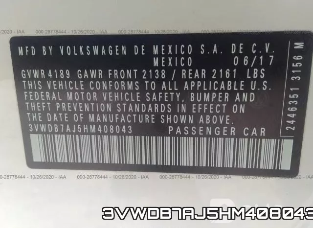 3VWDB7AJ5HM408043 фото 9
