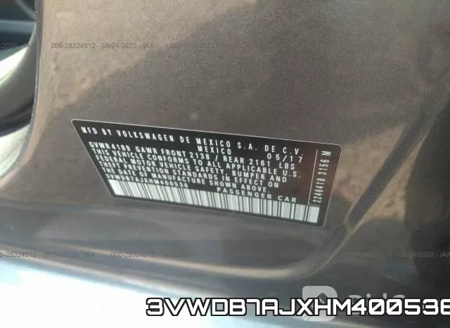 3VWDB7AJXHM400536 фото 10