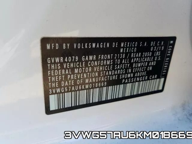 3VWG57AU6KM018669 фото 2