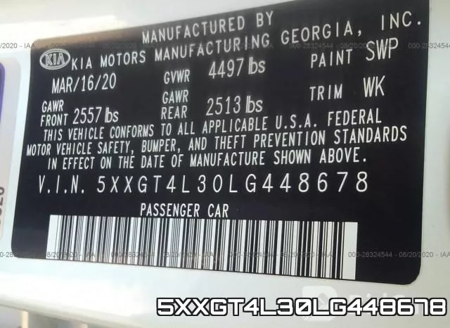 5XXGT4L30LG448678 фото 9