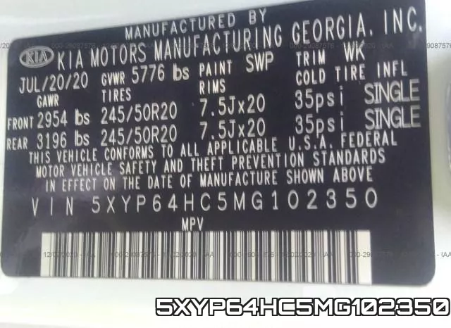 5XYP64HC5MG102350 фото 10