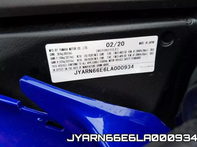 JYARN66E6LA000934 фото 2