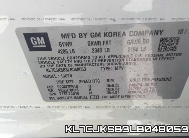 KL7CJKSB3LB048053 фото 8