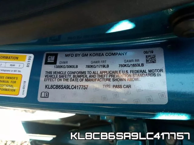 KL8CB6SA9LC417757 фото 2