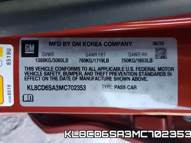 KL8CD6SA3MC702353 фото 2